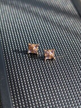 BVLA Tiny Pleades tanzanite + white Swarovski, 14k yellow gold, threadless PAIR
